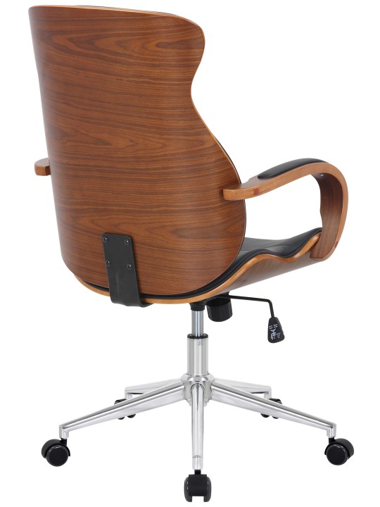 Kontorstol Melilla imiteret læder, valnød/sort