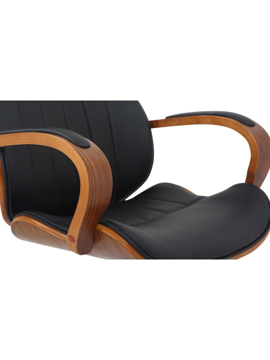 Kontorstol Melilla imiteret læder, valnød/sort