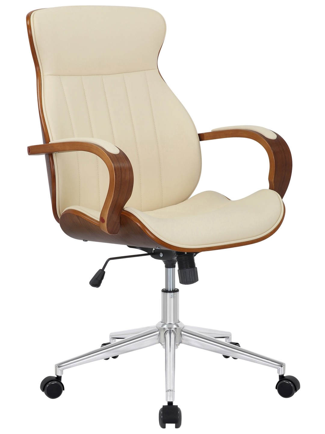 Kontorstol Melilla imiteret læder, valnød/creme