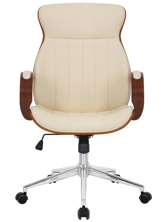 Kontorstol Melilla imiteret læder, valnød/creme