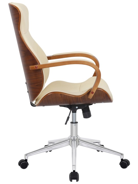Kontorstol Melilla imiteret læder, valnød/creme