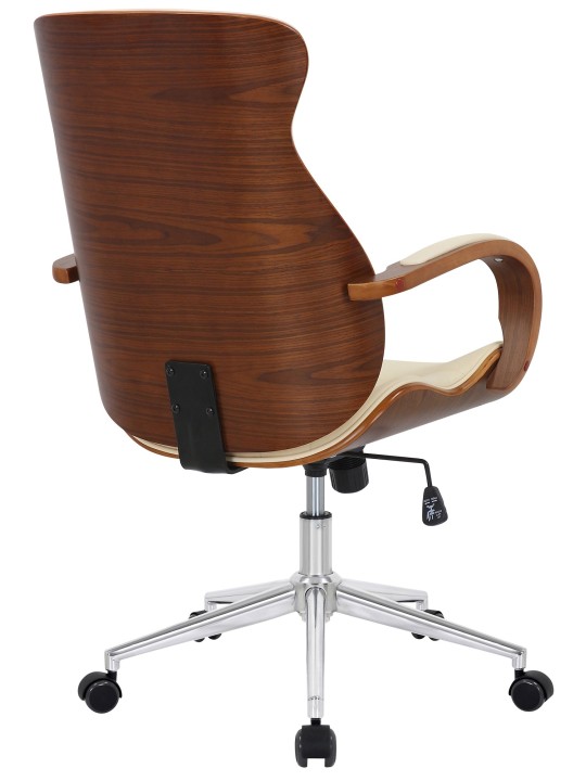 Kontorstol Melilla imiteret læder, valnød/creme