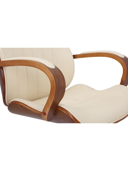 Kontorstol Melilla imiteret læder, valnød/creme