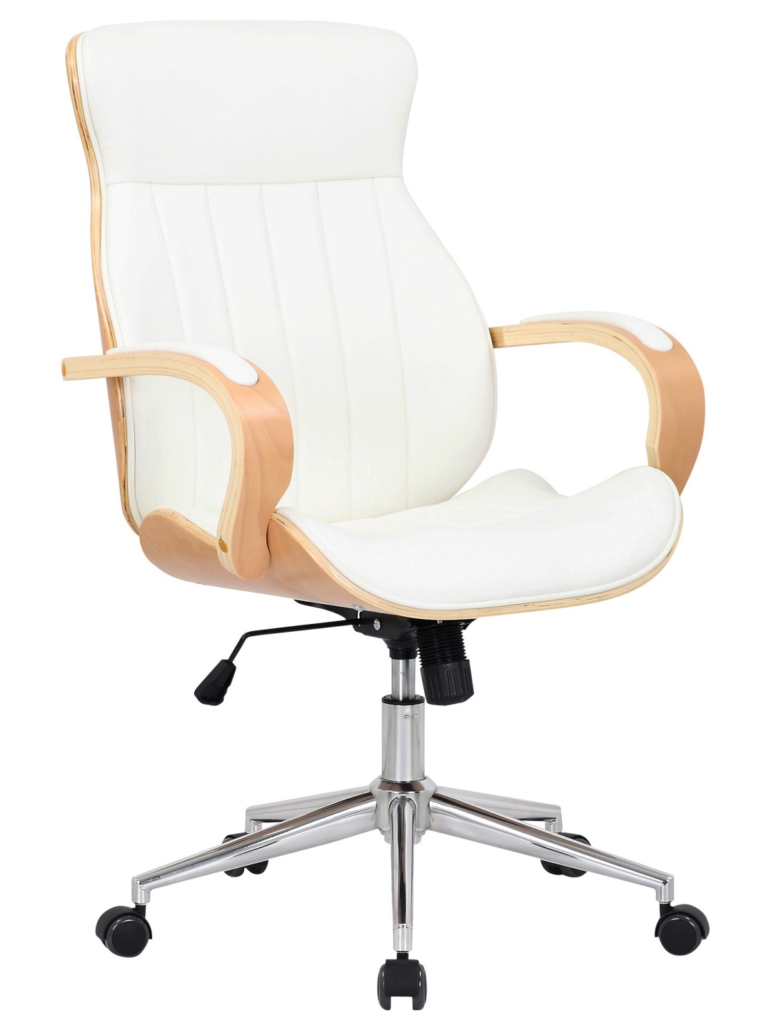 Kontorstol Melilla imiteret læder, natur/hvid