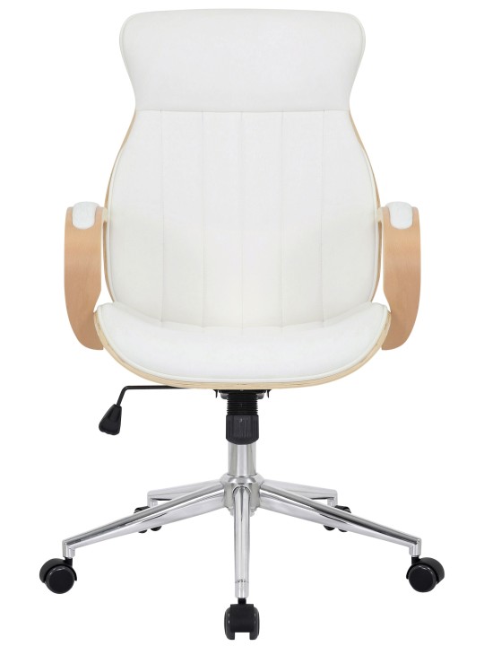 Kontorstol Melilla imiteret læder, natur/hvid