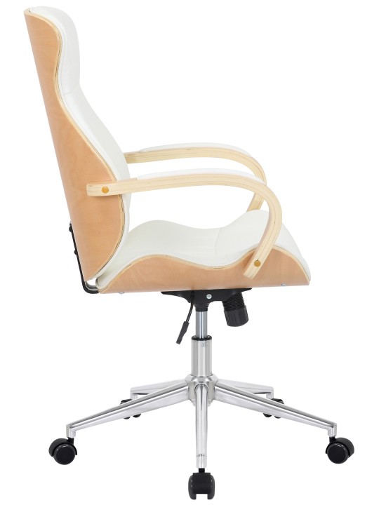 Kontorstol Melilla imiteret læder, natur/hvid
