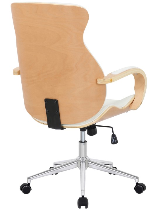 Kontorstol Melilla imiteret læder, natur/hvid