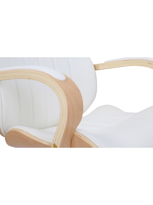 Kontorstol Melilla imiteret læder, natur/hvid