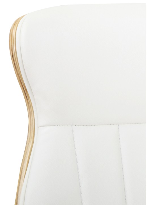 Kontorstol Melilla imiteret læder, natur/hvid