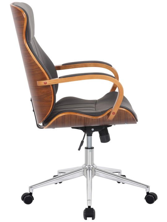 Kontorstol Melilla imiteret læder, valnød/brun