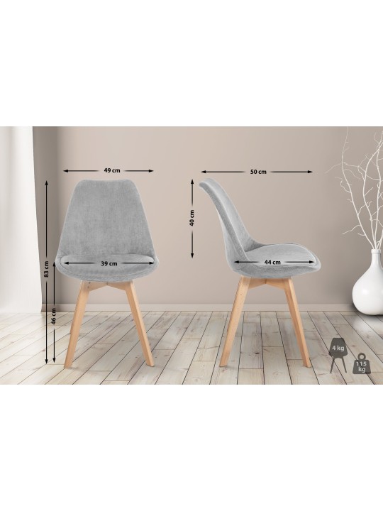 Stol Linares Cord, lysegrå