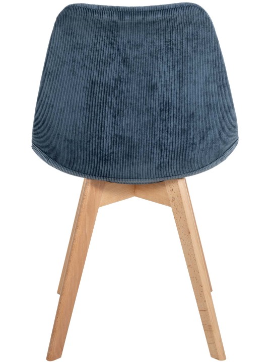 Sæt med 4 stole Linares Cord, mørkeblå