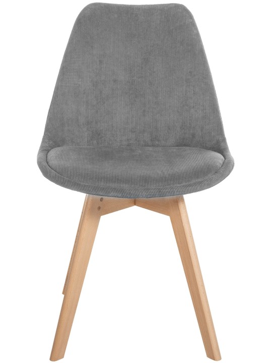Sæt med 4 stole Linares Cord, grå