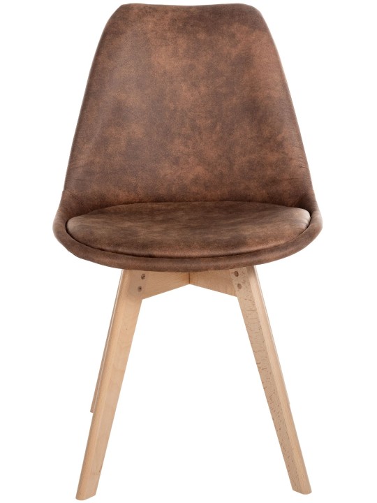 Sæt med 4 stole Linares Vintage, brun