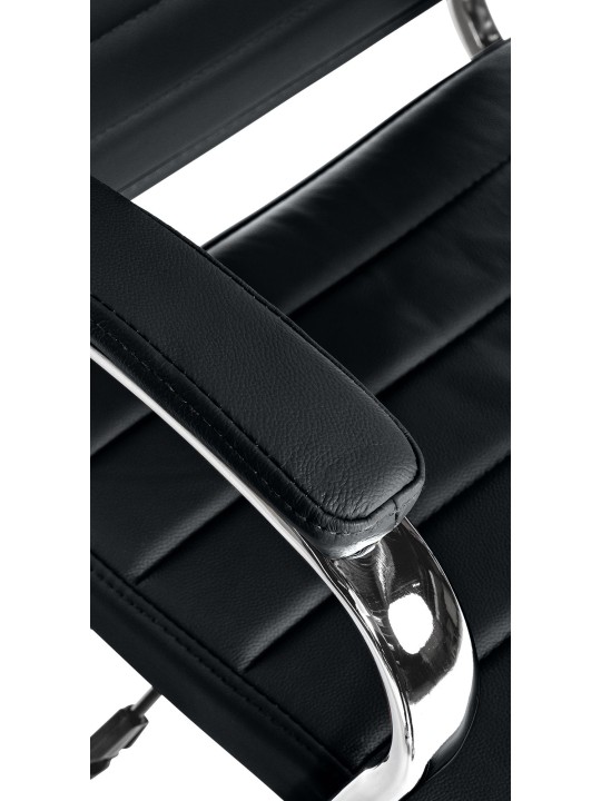 Kontorstol Mollis ægte læder, sort