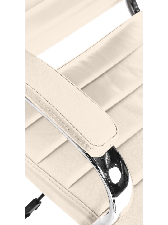 Kontorstol Mollis ægte læder, creme