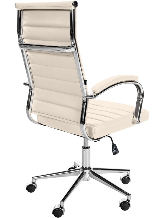 Kontorstol Mollis ægte læder, creme