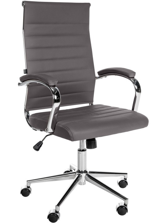 Kontorstol Mollis ægte læder, grå