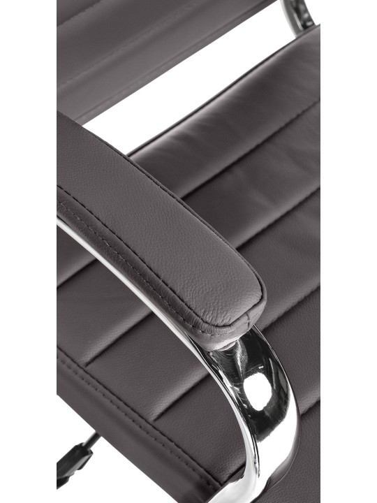 Kontorstol Mollis ægte læder, grå