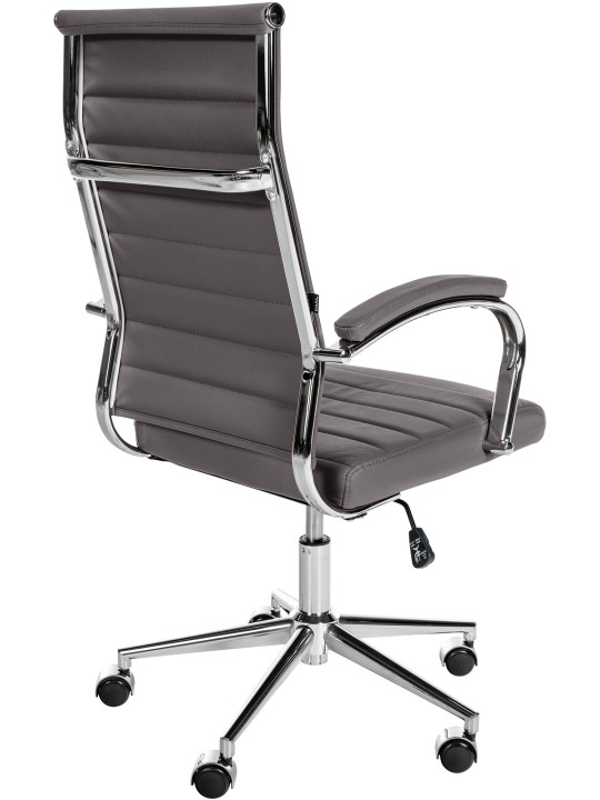 Kontorstol Mollis ægte læder, grå