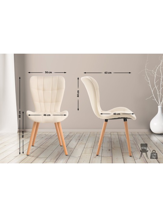 Stol Elda PU natura, creme Stol Elda PU natura, creme