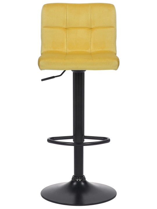 Sæt med 4 barstole Feni fløjl, gul