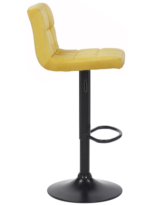 Sæt med 4 barstole Feni fløjl, gul