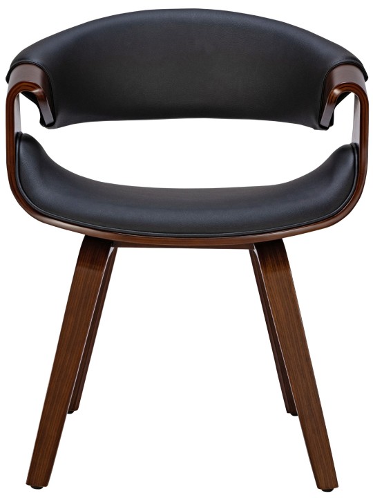 Sæt med 2 spisestuestole Foley imiteret læder, valnød/sort