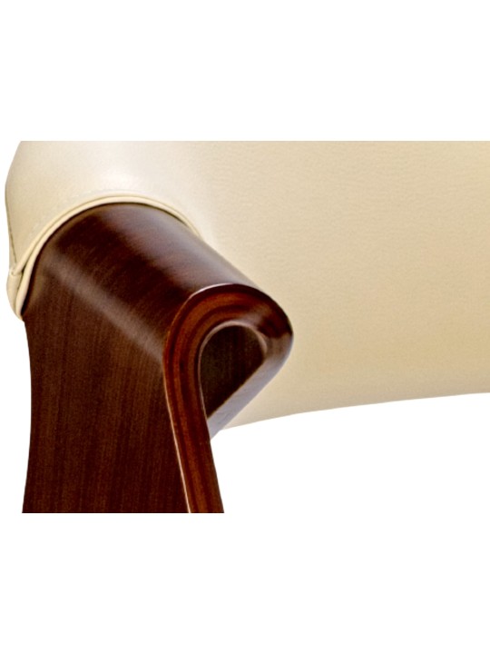 Sæt med 2 spisestuestole Foley imiteret læder, valnød/creme