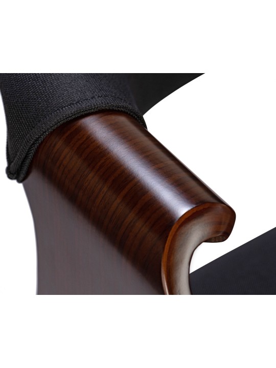 Sæt med 2 spisestuestole Foley stof, valnød/sort