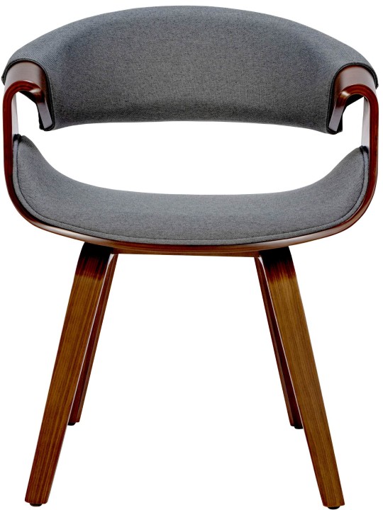 Sæt med 2 spisestuestole Foley stof, valnød/grå