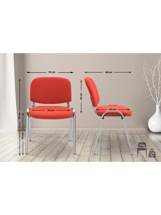 Besøgsstol Ken C stof, rød