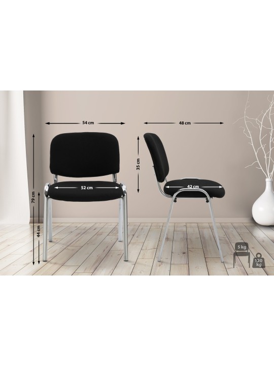Besøgsstol Ken C stof, sort Besøgsstol Ken C stof, sort