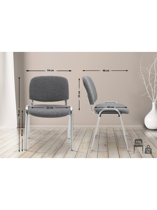 Besøgsstol Ken C stof, grå