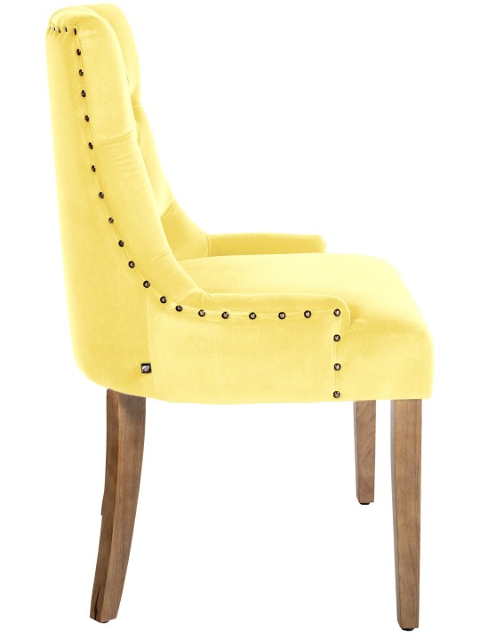 Spisestuestol Aberdeen fløjl antique-light, gul