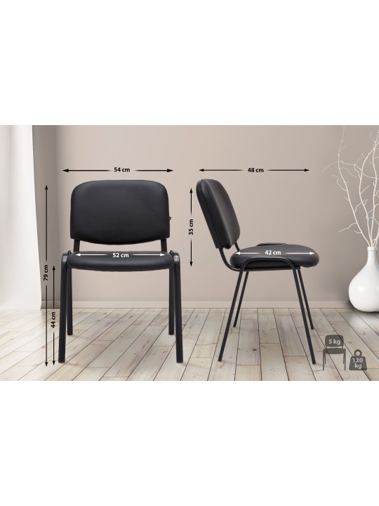 Besøgsstol Ken imiteret læder, sort
