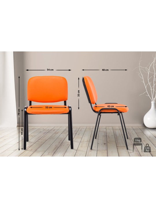 Besøgsstol Ken imiteret læder, orange