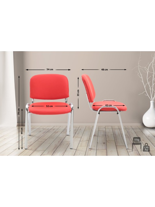 Besøgsstol Ken C imiteret læder, rød