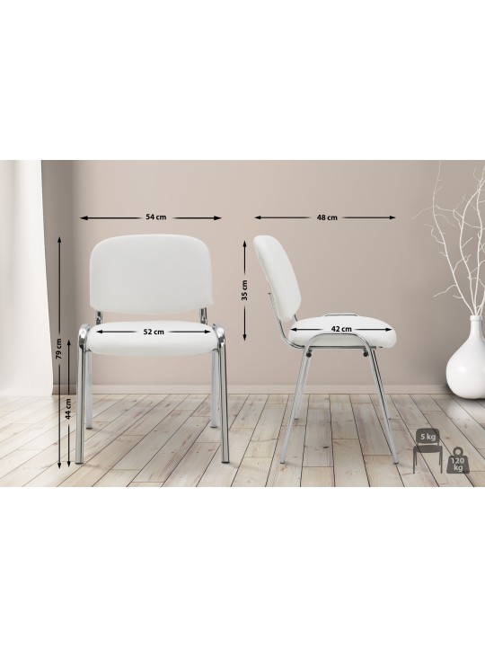 Besøgsstol Ken C imiteret læder, hvid