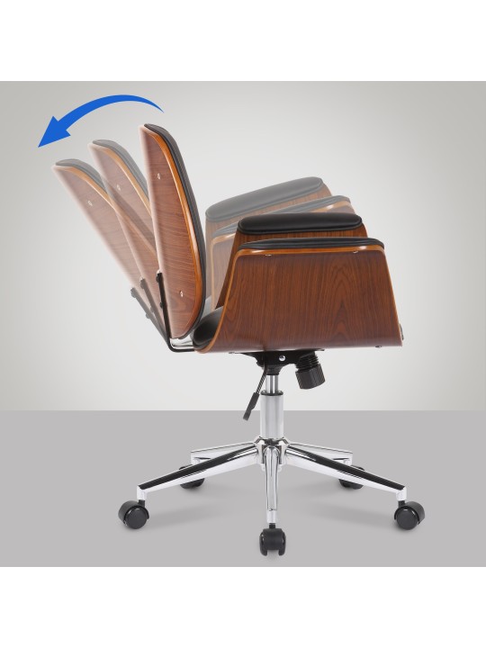 Kontorstol Kemberg kunstlæder, valnød/sort Kontorstol Kemberg kunstlæder, valnød/sort