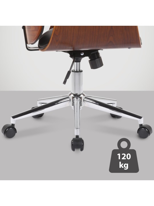 Kontorstol Kemberg kunstlæder, valnød/sort Kontorstol Kemberg kunstlæder, valnød/sort