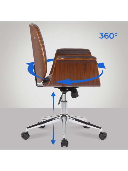 Kontorstol Kemberg kunstlæder, valnød/brun Kontorstol Kemberg kunstlæder, valnød/brun