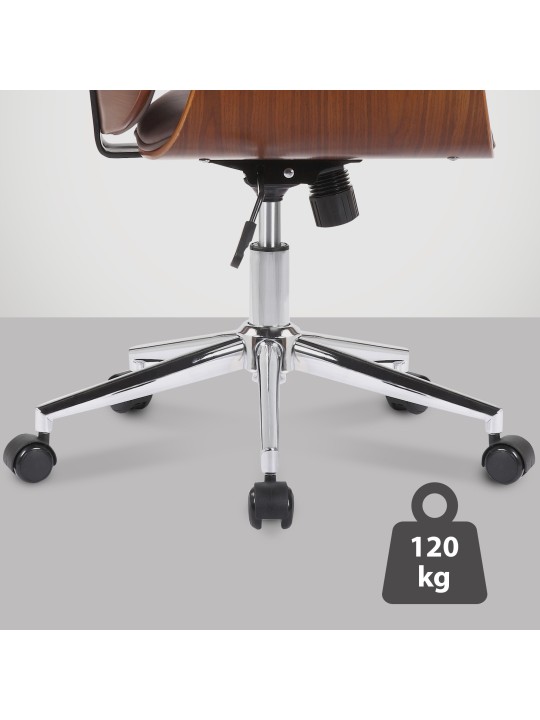 Kontorstol Kemberg kunstlæder, valnød/brun Kontorstol Kemberg kunstlæder, valnød/brun