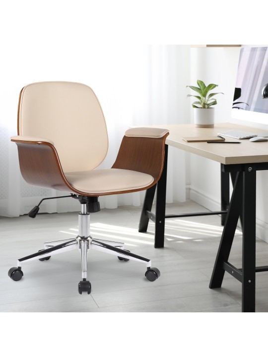 Kontorstol Kemberg kunstlæder, valnød/creme Kontorstol Kemberg kunstlæder, valnød/creme