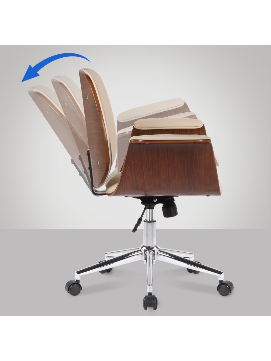 Kontorstol Kemberg kunstlæder, valnød/creme Kontorstol Kemberg kunstlæder, valnød/creme