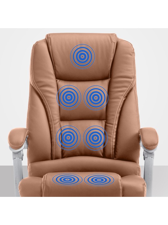 Kontorstol Pacific med massagefunktion V2 kunstlæder, lysebrun