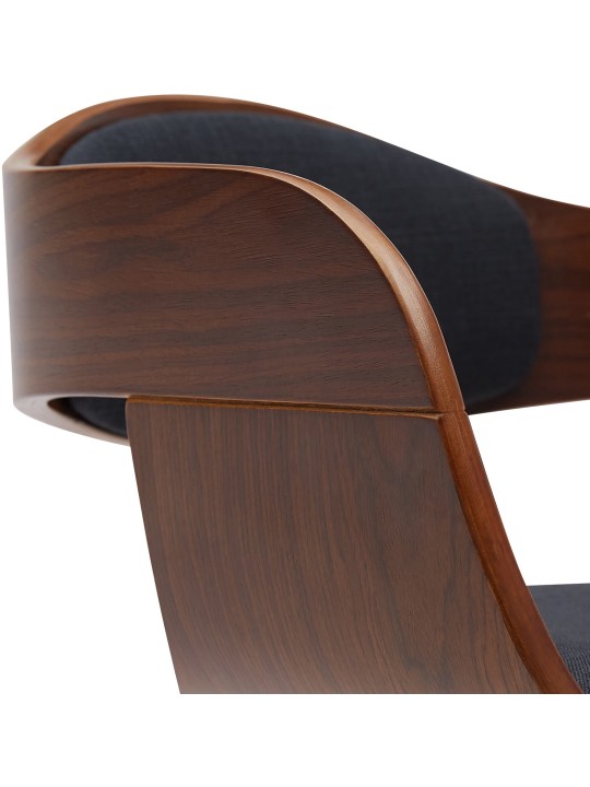 Sæt med 2 barstole Kingston B stof, valnød/sort