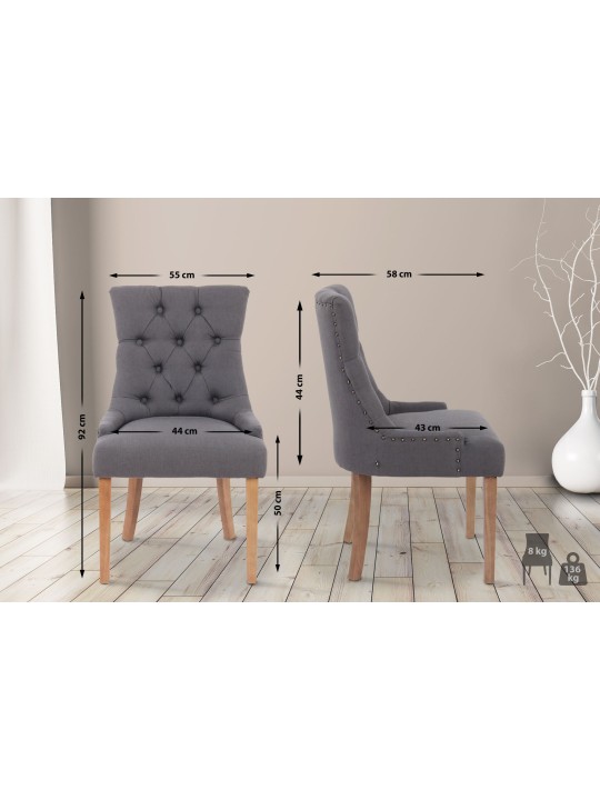 Spisestuestol Aberdeen stof antik-lys, mørkegrå Spisestuestol Aberdeen stof antik-lys, mørkegrå