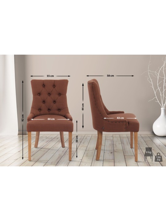 Spisestuestol Aberdeen stof antik-lys, brun Spisestuestol Aberdeen stof antik-lys, brun