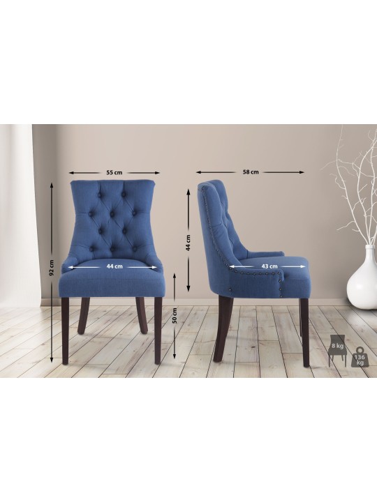 Spisestuestol Aberdeen stof antik, blå Spisestuestol Aberdeen stof antik, blå